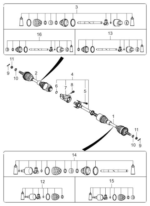 2005 Kia Amanti Drive Shaft Diagram