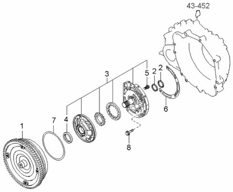 2006 Kia Amanti Old Body Style Oil Pump & Torque Converter-Auto Diagram