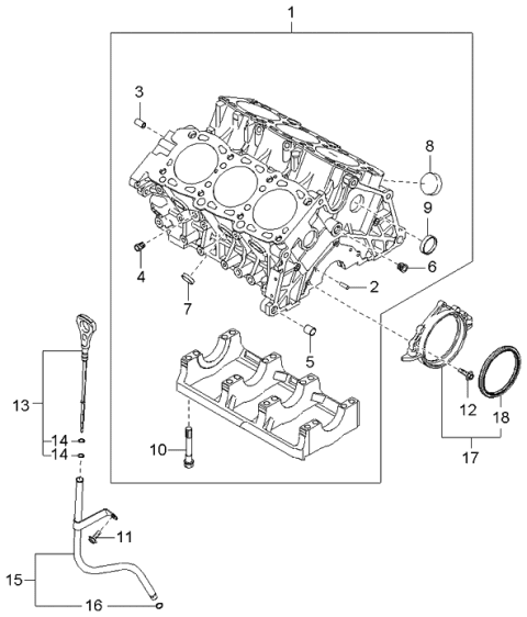2004 Kia Amanti Oil Level Guide Assembly Diagram for 2662039700