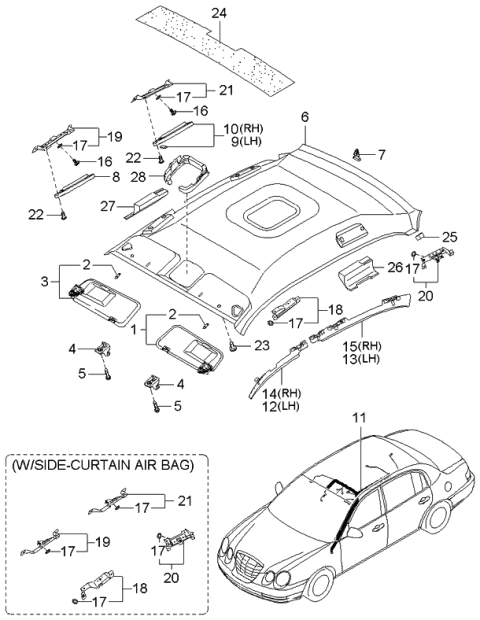 2006 Kia Amanti Wiring Assembly-Roof Diagram for 918003F350