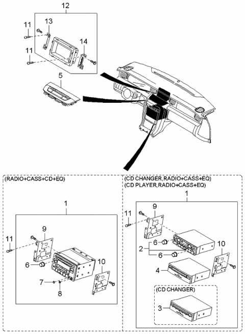 2004 Kia Amanti Cd Changer Assembly Diagram for 961103F001
