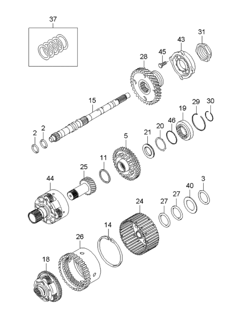 2006 Kia Amanti Old Body Style Transaxle Gear-Auto Diagram 1