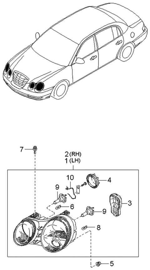 2006 Kia Amanti Head Lamp Diagram