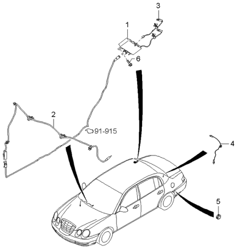 2004 Kia Amanti Amplifier Assembly-G/ANTENNA Diagram for 962803F000