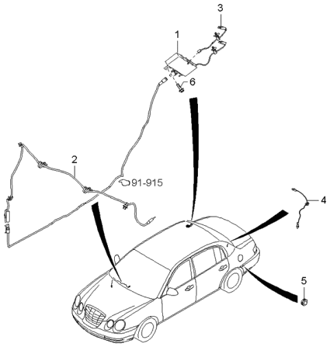 2004 Kia Amanti Feeder Cable-Antenna Diagram for 962703F100