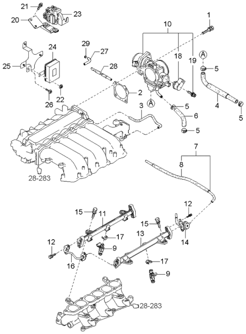 2005 Kia Amanti Body Assembly-Throttle Diagram for 3510039680