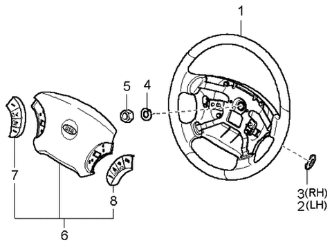 2006 Kia Amanti Steering Wheel Diagram