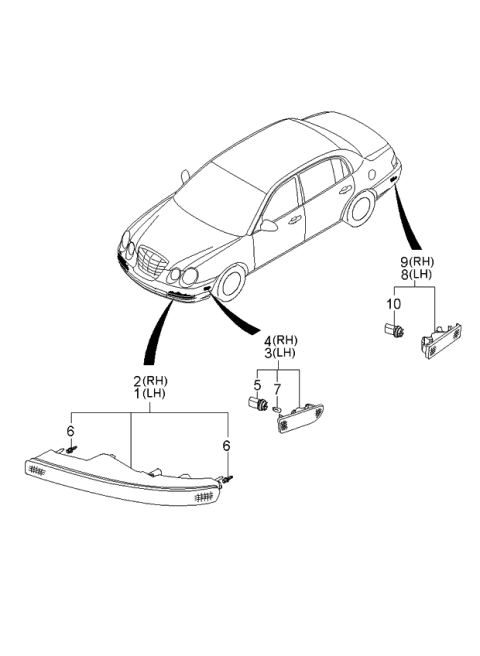 2005 Kia Amanti Holder Assembly Diagram for 925503B000