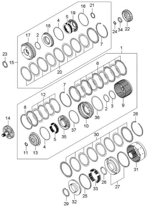 2006 Kia Amanti Snap-Ring Diagram for 4542739522