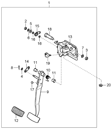 2005 Kia Amanti Arm Assembly-Pedal Diagram for 328103F000