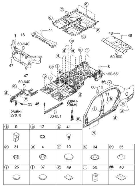 2006 Kia Amanti Hook-Front Tie Down RH Diagram for 841893F000