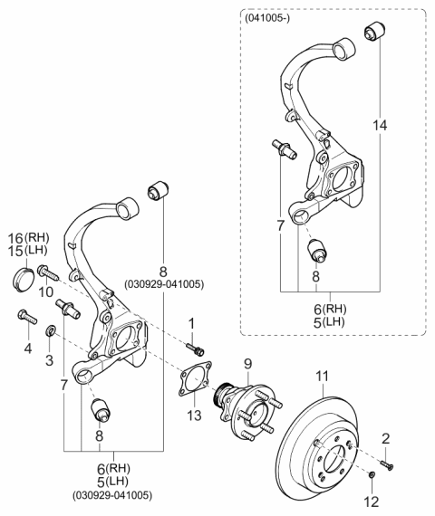 2004 Kia Amanti Carrier Assembly-Rear Axle Diagram for 527103F000