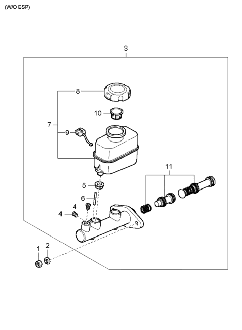 2006 Kia Amanti Brake Master Cylinder Diagram 1