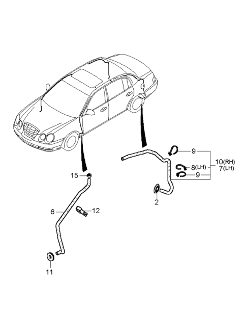 2004 Kia Amanti Hose-Sunroof Drain Front Diagram for 816813F000