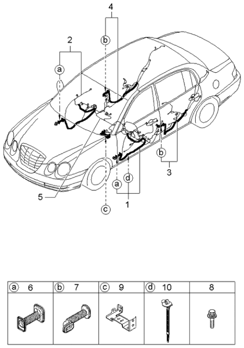 2006 Kia Amanti Wiring Assembly-Rear Door LH Diagram for 916503F010