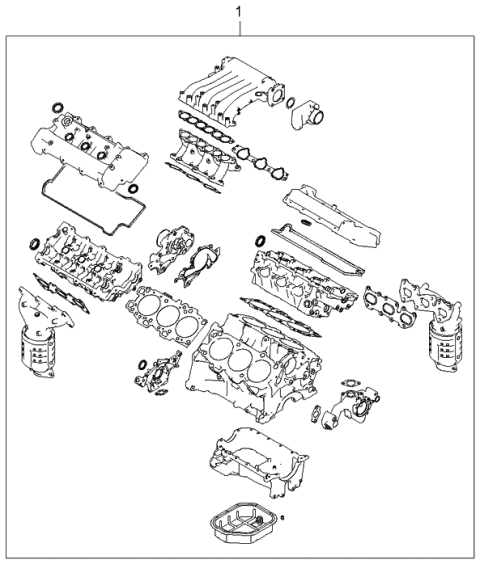 2006 Kia Rondo Produced Before OCT.2006 Engine Gasket Kit Diagram 2