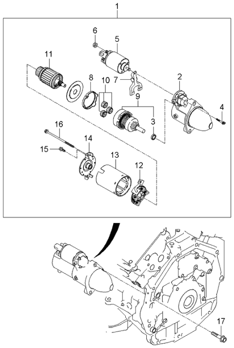 2006 Kia Rondo Screw Diagram for 3611725010