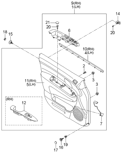 2006 Kia Rondo Cap-Door Pull Handle Diagram for 827341D0000G