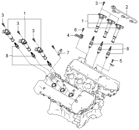 2006 Kia Rondo Spark Plug & Cable Diagram 2