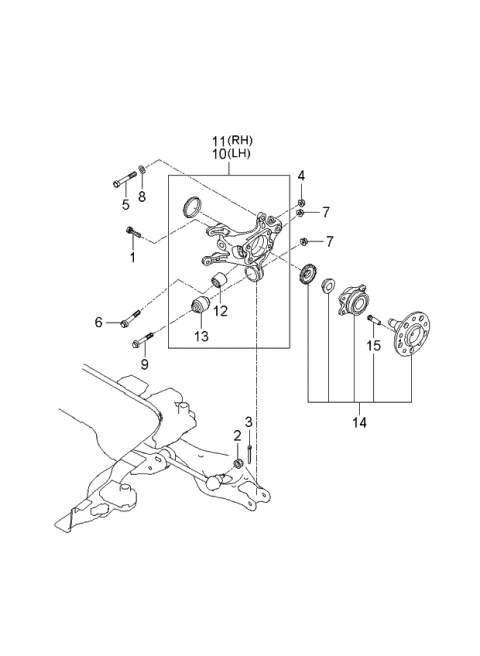 2006 Kia Rondo Rear Wheel Hub & Wheel Brake Diagram 2