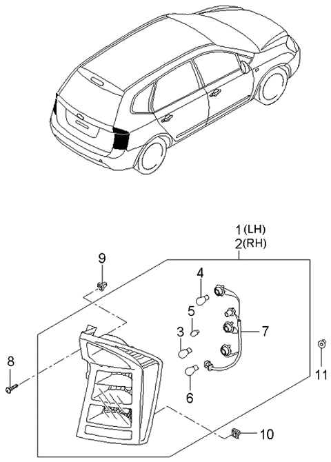 2006 Kia Rondo Rear Combination Lamp Diagram