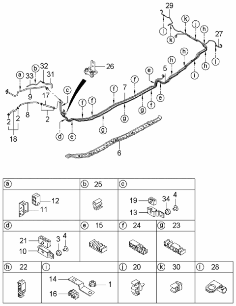 2006 Kia Rondo Clip Diagram for 587571D000