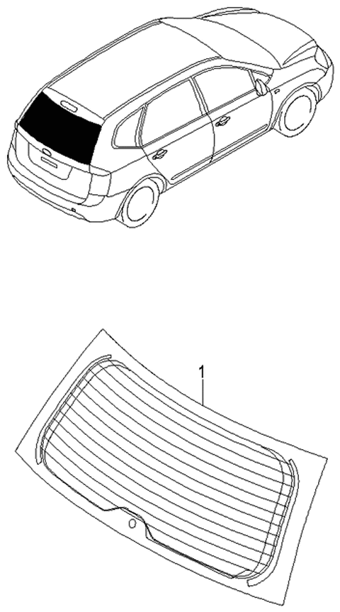 2006 Kia Rondo Glass-Rear Window Diagram