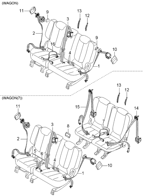 2006 Kia Rondo Rear Seat Belt Diagram