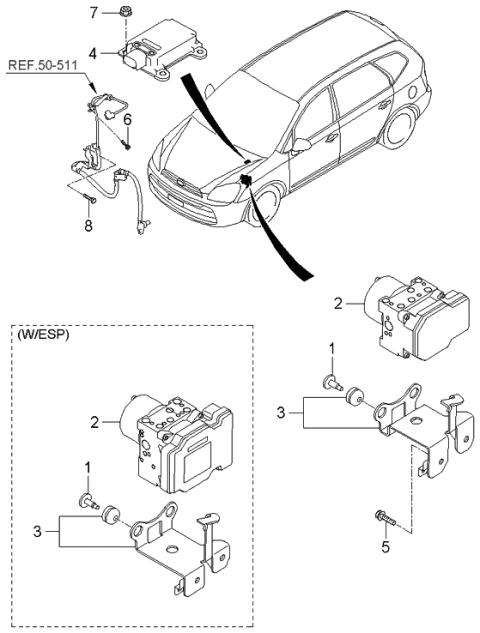 2006 Kia Rondo Part Diagram for 589201D200