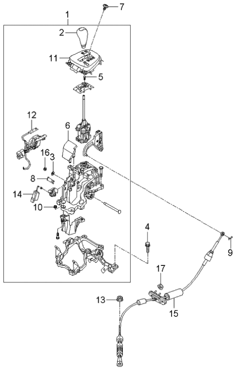 2006 Kia Rondo Shift Lever Control Diagram