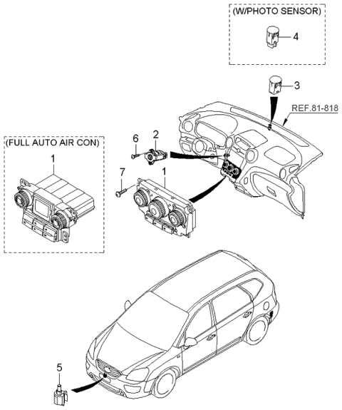 2006 Kia Rondo Control Assembly-Heater Diagram for 972501D310
