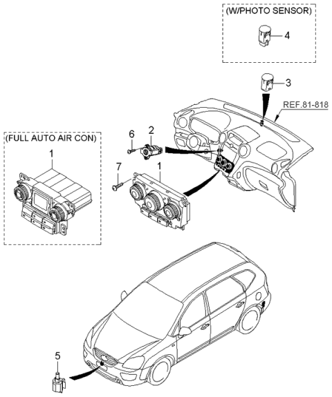 2006 Kia Rondo Heater System-Heater Control Diagram