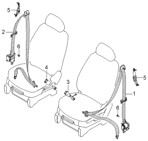 2006 Kia Rondo Belt-Front Seat Diagram