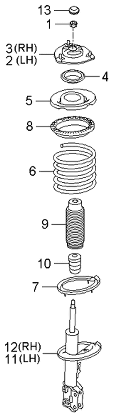 2006 Kia Rondo Shock Absorber & Spring-Front Diagram