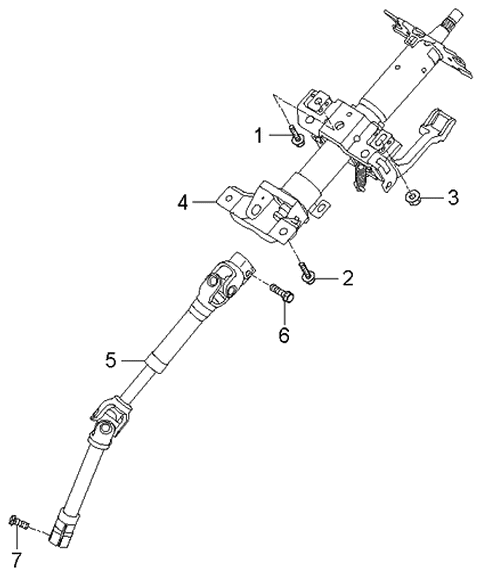 2006 Kia Rondo Steering Column & Shaft Diagram