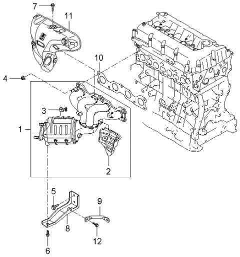 2006 Kia Rondo Exhaust Manifold Assembly Diagram for 2850025450