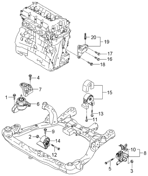 2006 Kia Rondo Engine Mounting Diagram 1