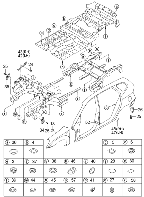 2006 Kia Rondo Bracket-Rear Shipping H Diagram for 659911D000