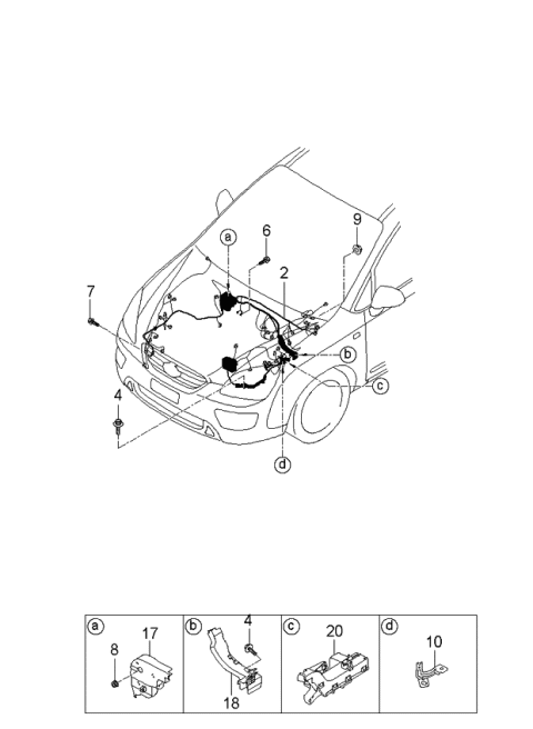 2006 Kia Rondo Bracket-Automatic Transaxle Diagram for 919311D020