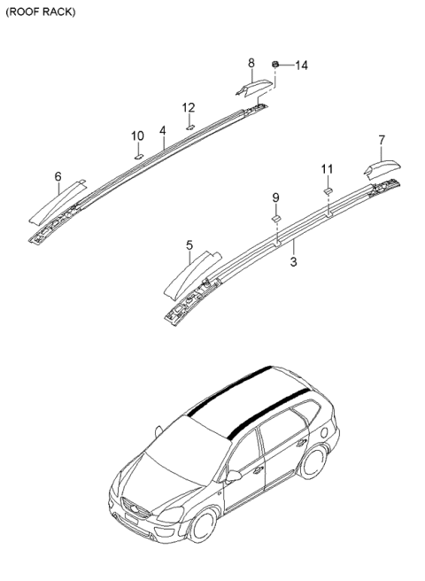 2006 Kia Rondo Roof Rack & License Lamp Diagram 2