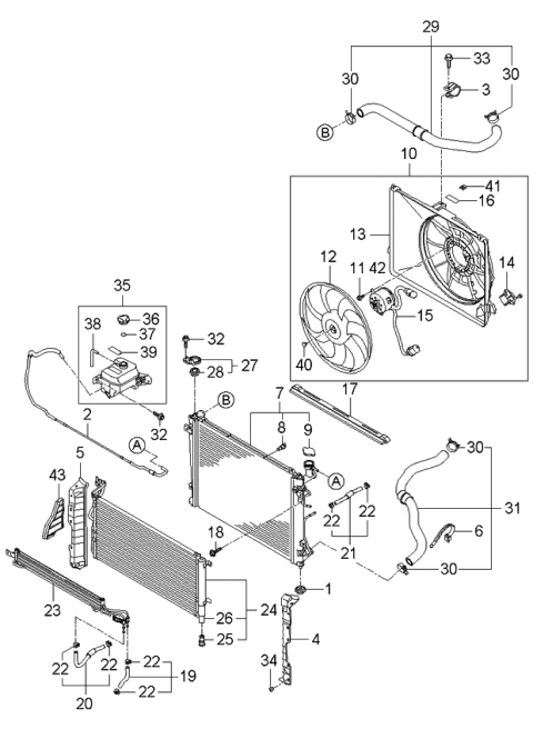 2006 Kia Rondo Engine Cooling System Diagram 1