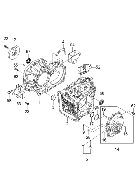 2006 Kia Rondo Auto Transmission Case Diagram 1