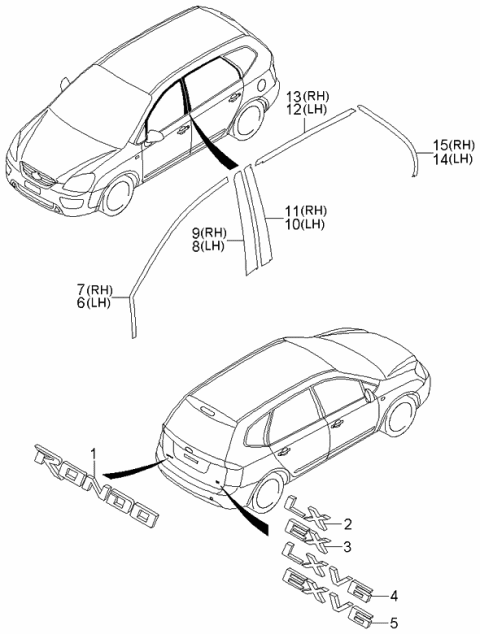 2006 Kia Rondo Emblem Diagram