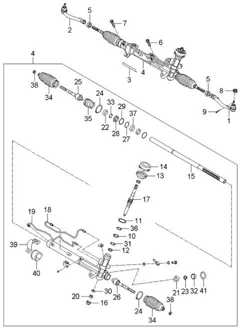 2006 Kia Rondo Power Steering Gear Box Diagram