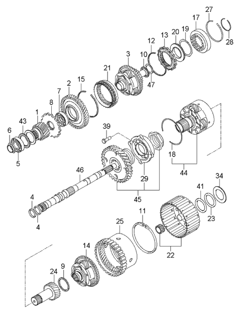 2006 Kia Rondo Carrier Assembly-DIRECR Diagram for 457103A220