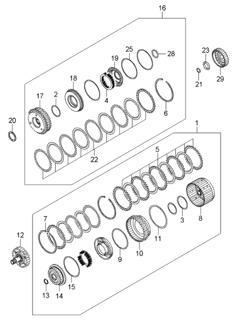 2006 Kia Rondo RETAINER-Over Driver Clutch Diagram for 454533A200