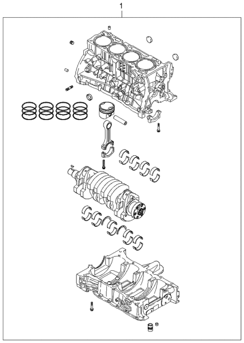 2006 Kia Rondo Short Engine Assy Diagram 1