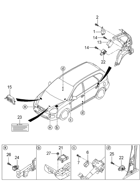 2006 Kia Rondo Part Diagram for 959101D000