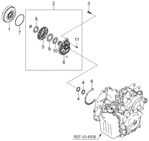 2006 Kia Rondo Produced Before OCT.2006 Oil Pump & Torque Converter-Auto Diagram 2