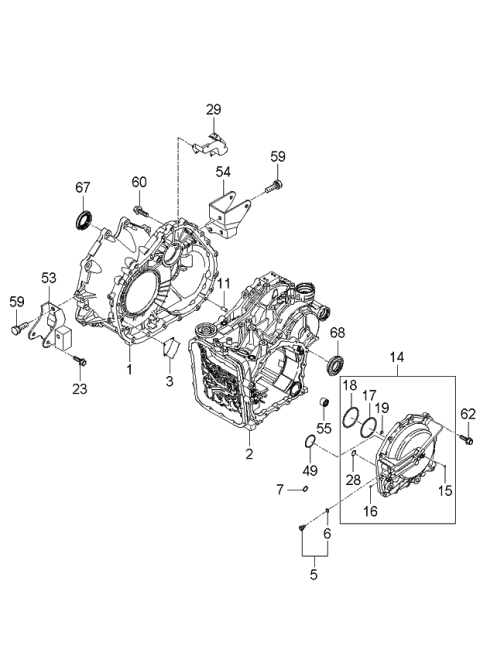 2006 Kia Rondo Auto Transmission Case Diagram 2